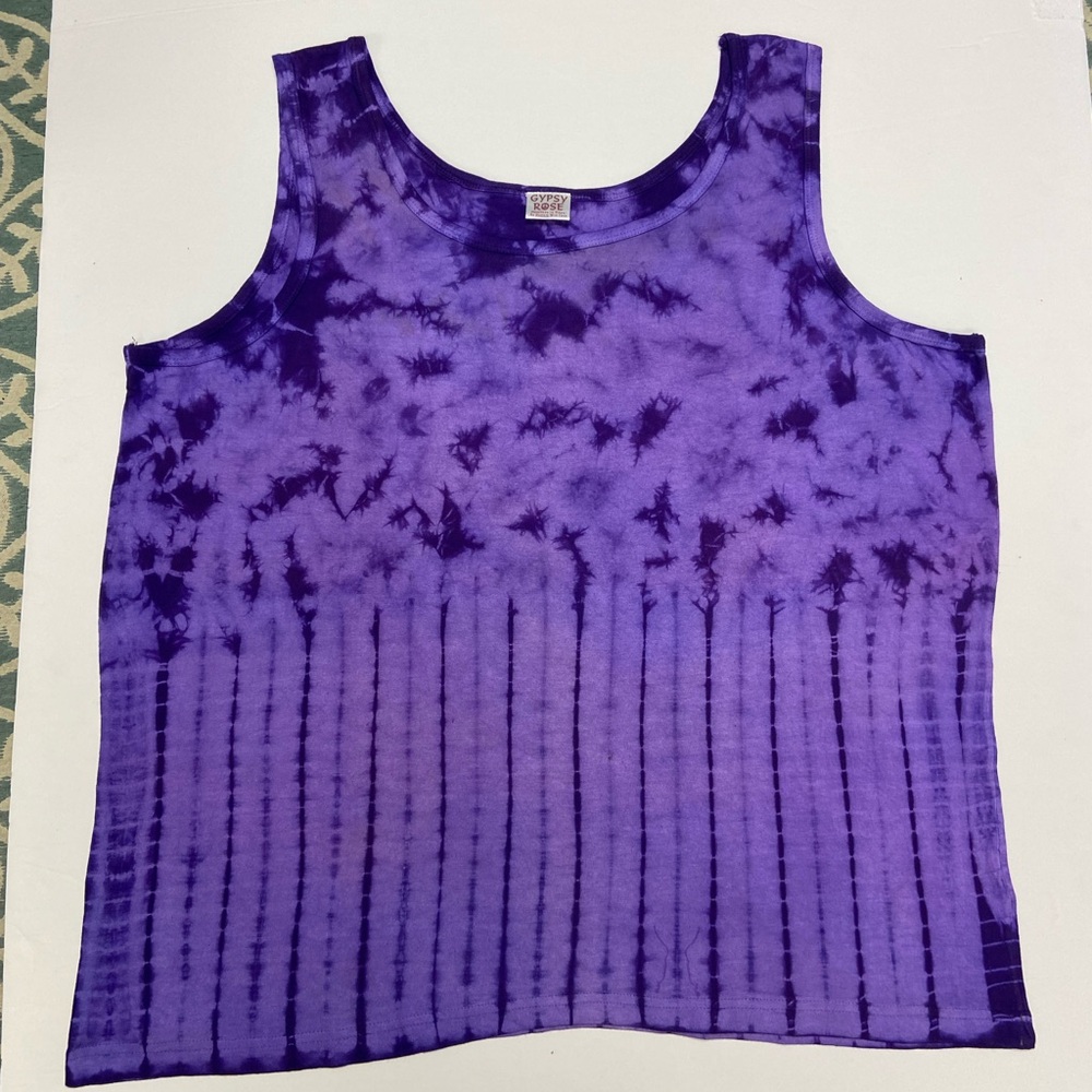 Purple tie-dye tank top